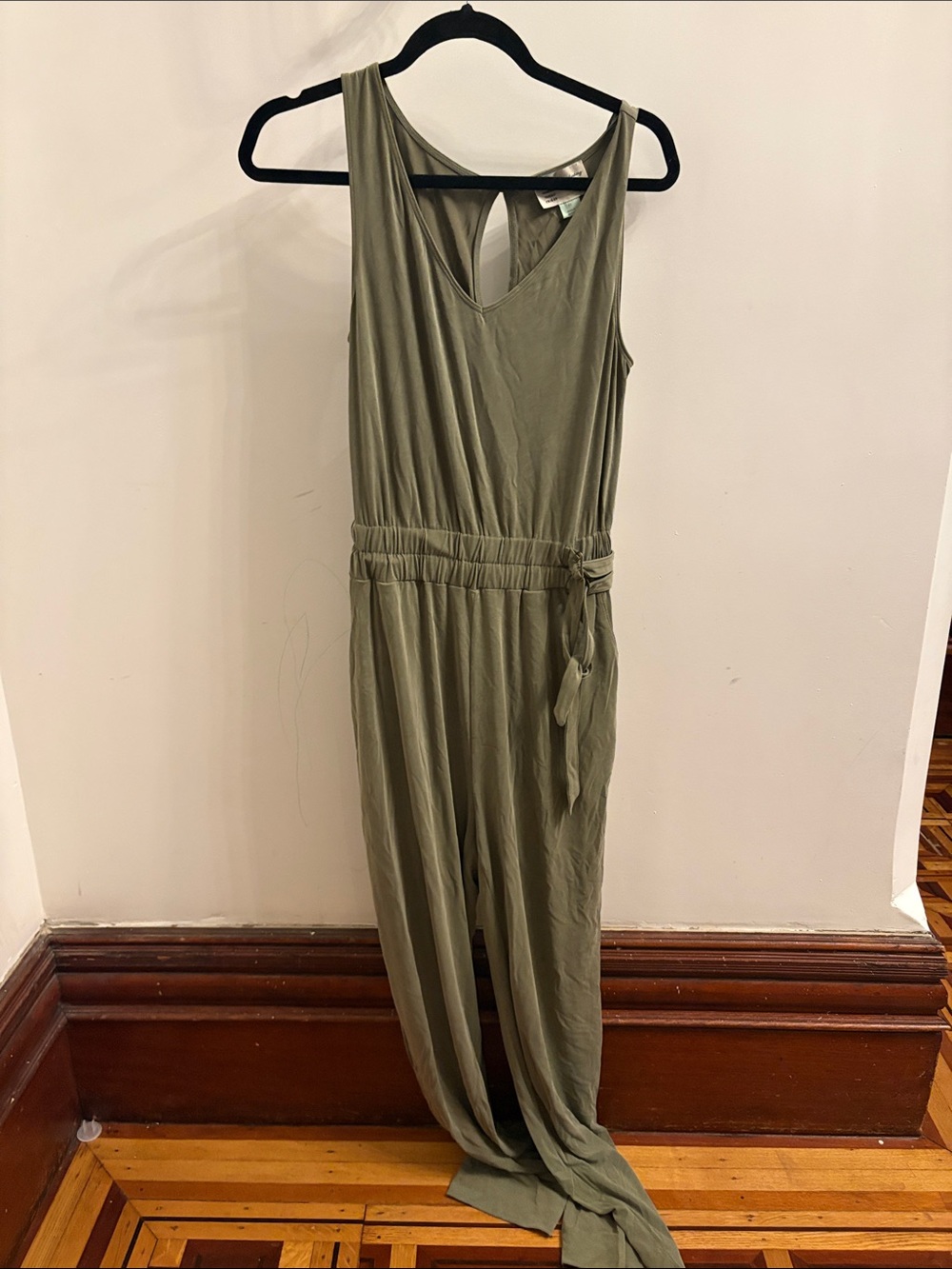 Anthropologie Olive Green Sleeveless Jumpsuit